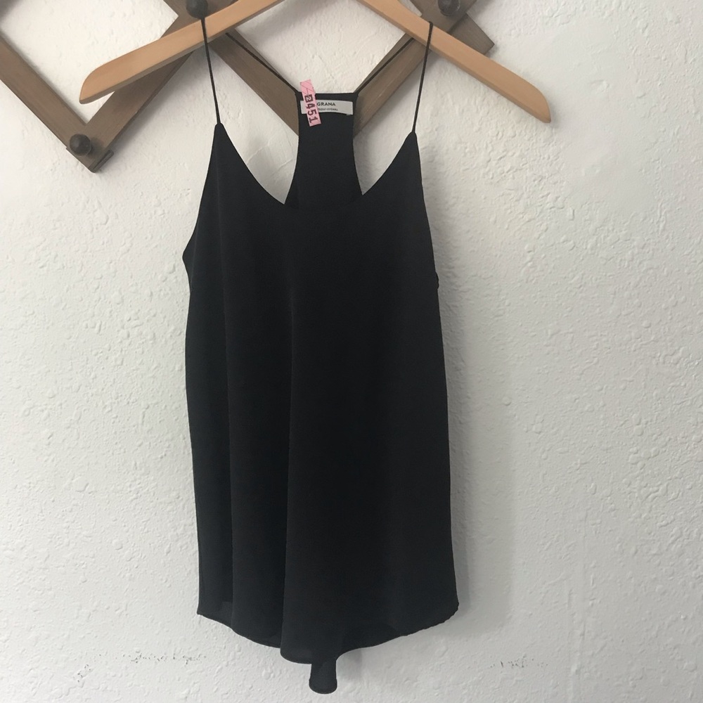 XXS Grana Silk Racerback Cami Black